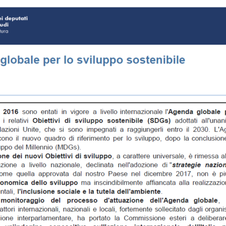 ??? L'Agenda globale per lo Sviluppo Sostenibile